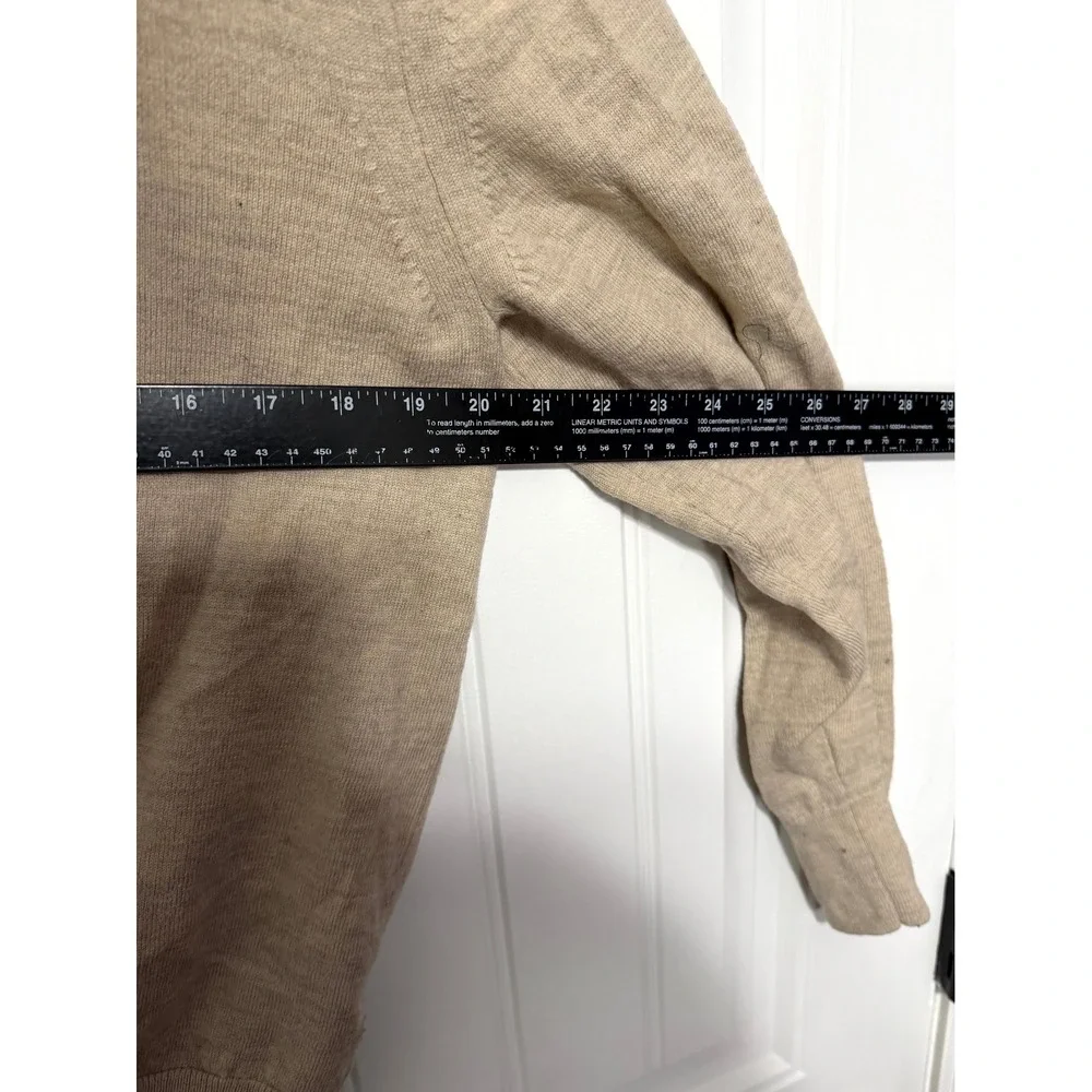 Banana Republic Sweater Mens Medium Tan Extra Fine Merino Wool Crew Neck 6416